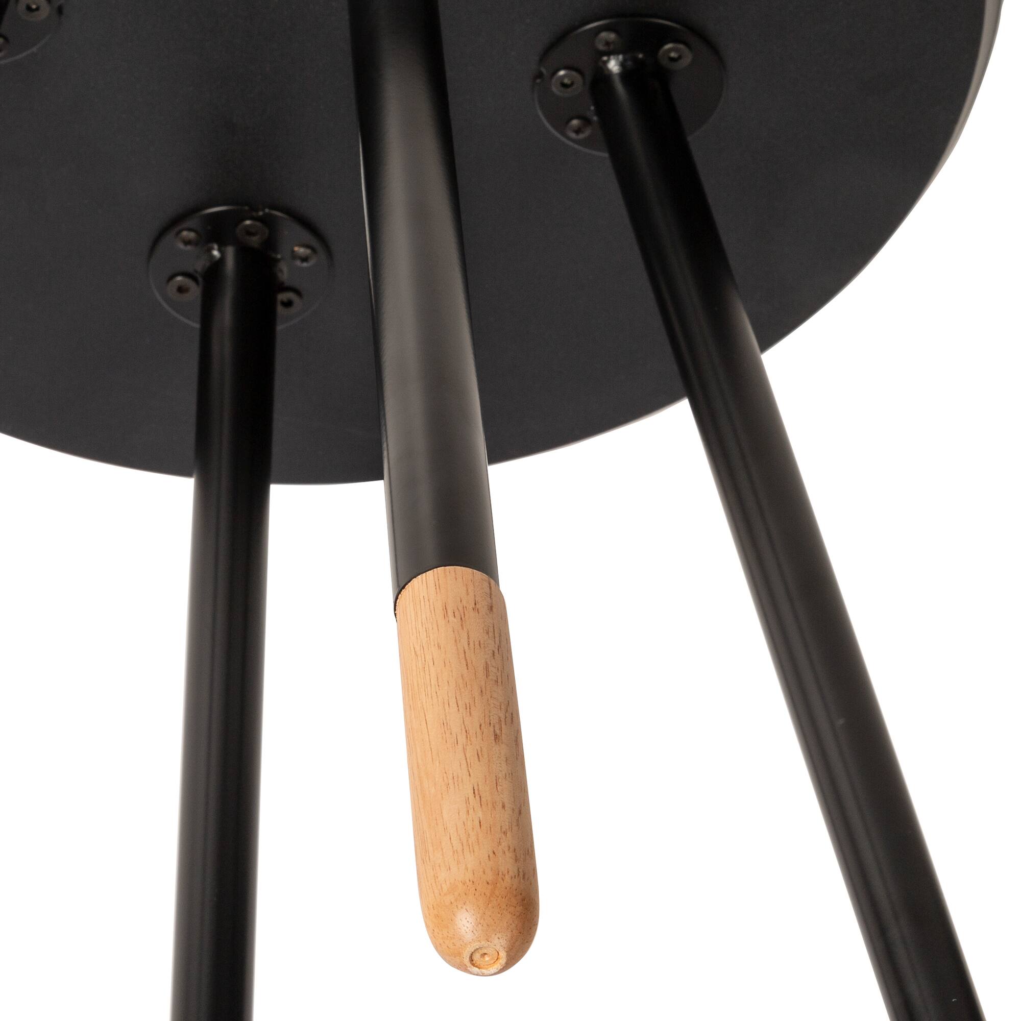 Honey Can Do Black Round End Table